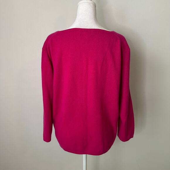 Worthington dark pink cashmere v-neck sweater size XL - Picture 4 of 12
